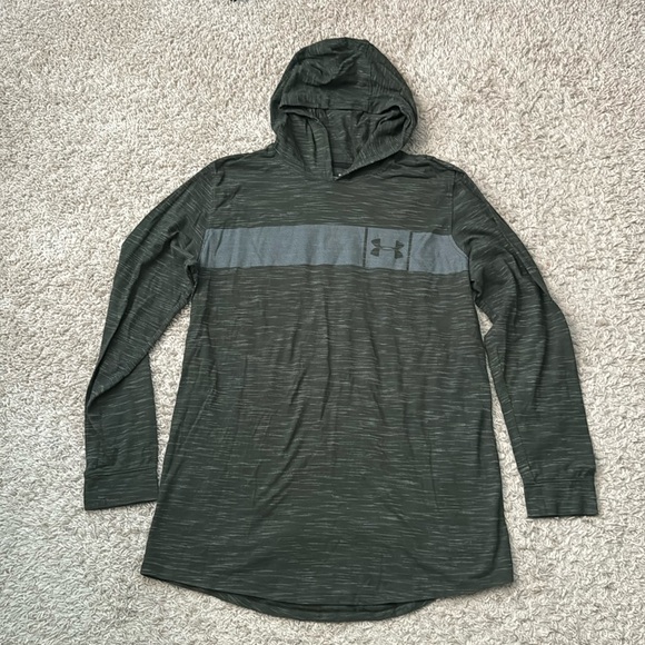 EUC Men’s Under Armour Artillery Green/Graphite Sportstyle Core Hoodie Size XL - Picture 2 of 9